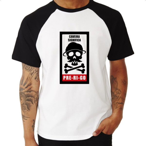 Camiseta Raglan Caveira Perigo - Imagem 3