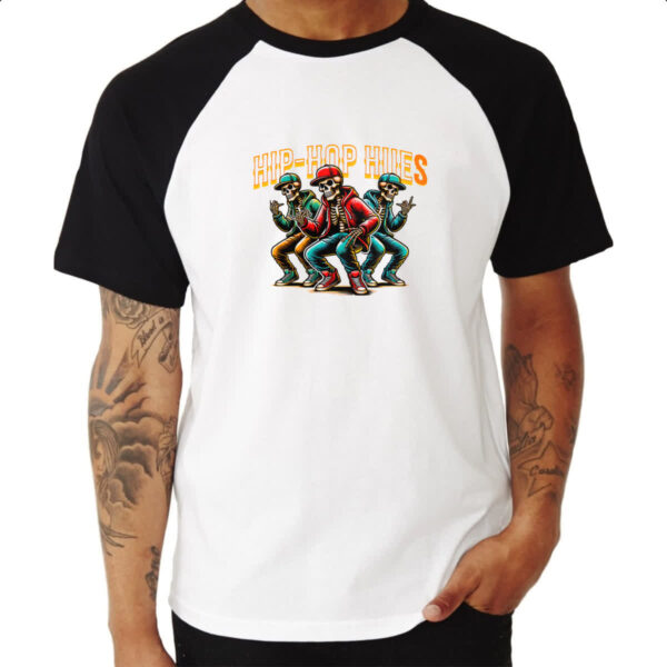 Camiseta Raglan Caveiras HIP HOP - Imagem 3