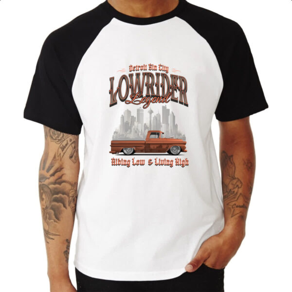 Camiseta Raglan Detroit Sin City Lowrider - Imagem 3