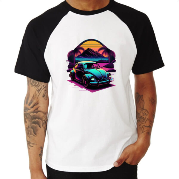 Camiseta Raglan Fusca Sunset Art - Imagem 3