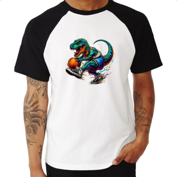 Camiseta Raglan T-Rex Basketball - Imagem 3