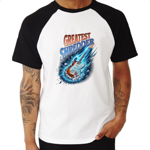 Camiseta Raglan Guitarra Greatest Shredder - Imagem 3