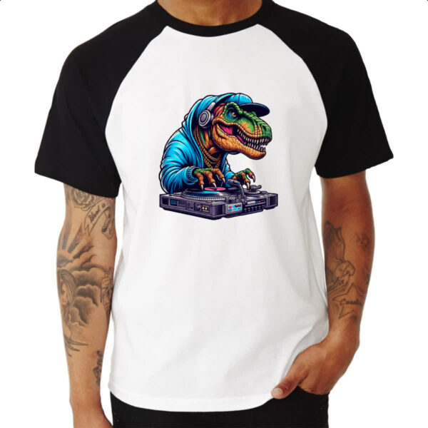 Camiseta Raglan T-Rex DJ - Imagem 3