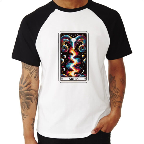 Camiseta Raglan Signo Carta Taro Aries - Imagem 3