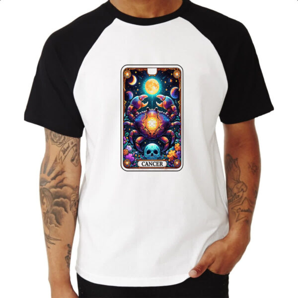 Camiseta Raglan Signo Carta Taro Cancer - Imagem 3