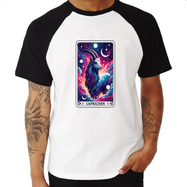Camiseta Raglan Signo Carta Taro Capricornio - Imagem 3