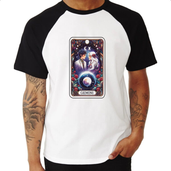 Camiseta Raglan Signo Carta Taro Gemeos - Imagem 3