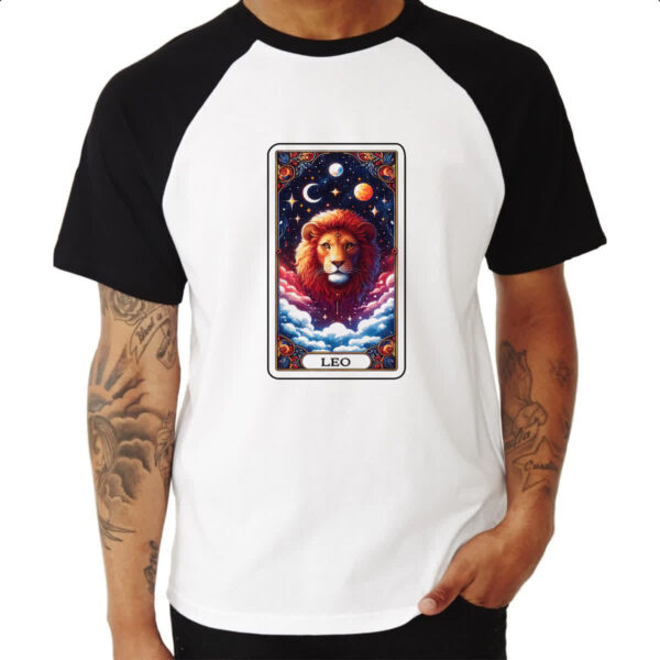 Camiseta Raglan Signo Carta Taro Leao - Imagem 3