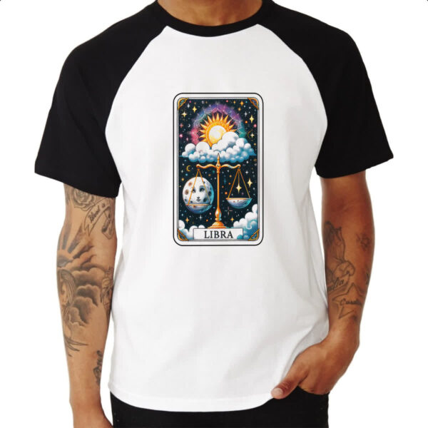 Camiseta Raglan Signo Carta Taro Libra - Imagem 3