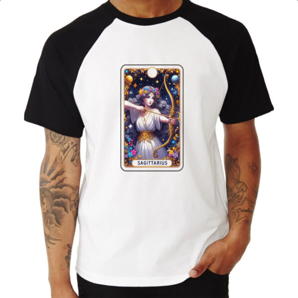 Camiseta Raglan Signo Carta Taro Sagitario - Imagem 3