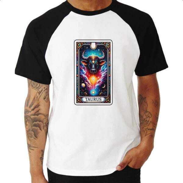 Camiseta Raglan Signo Carta Taro Touro - Imagem 3