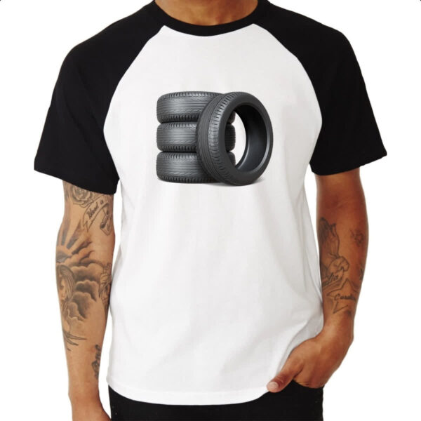 Camiseta Raglan Pneus radiais - Imagem 3