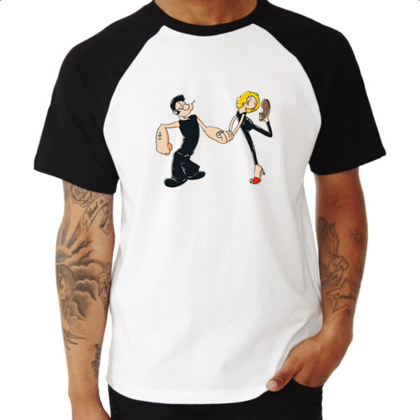 Camiseta Raglan Popeye Grease Parodia - Imagem 3