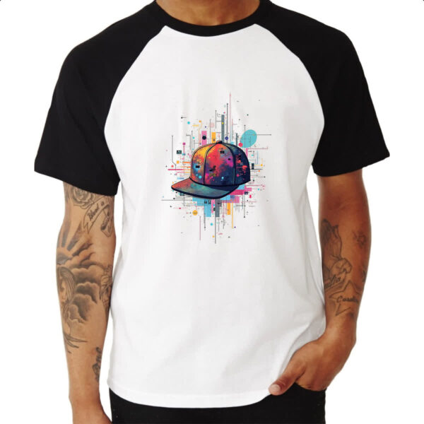 Camiseta Raglan Bone arte psicodelica - Imagem 3