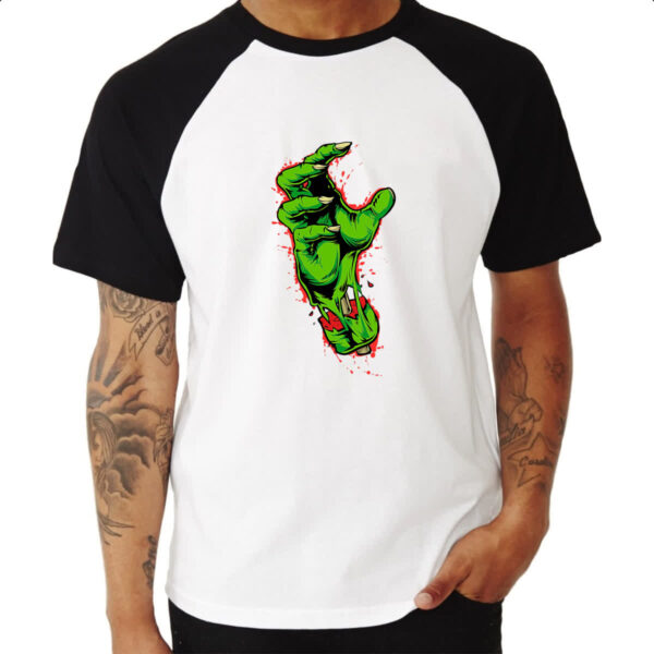 Camiseta Raglan Zombie hand - Imagem 3