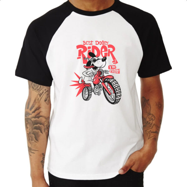 Camiseta Raglan Best Doggy Rider - Imagem 3