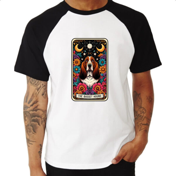 Camiseta Raglan Taro Cachorro Basset Hound - Imagem 3
