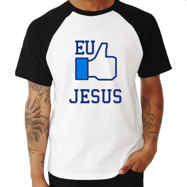 Camiseta Raglan Eu Curto Jesus - Imagem 3