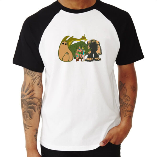 Camiseta Raglan Nostalgia Os Herculoides Time - Imagem 3