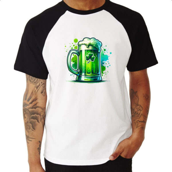 Camiseta Raglan St Patricks Day Cerveja - Imagem 3