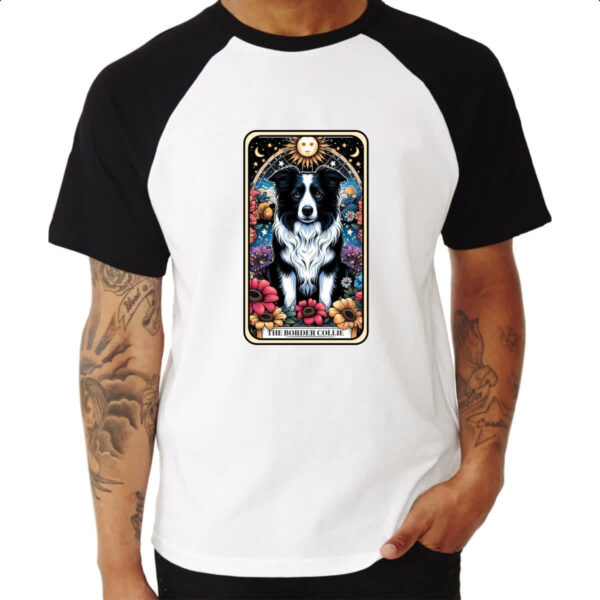 Camiseta Raglan Taro cachorro Border Collie - Imagem 3
