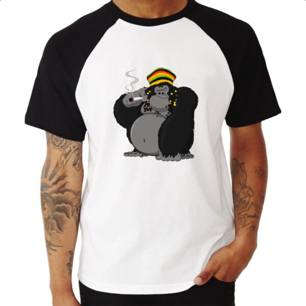 Camiseta Raglan Gorila Reggae - Imagem 3
