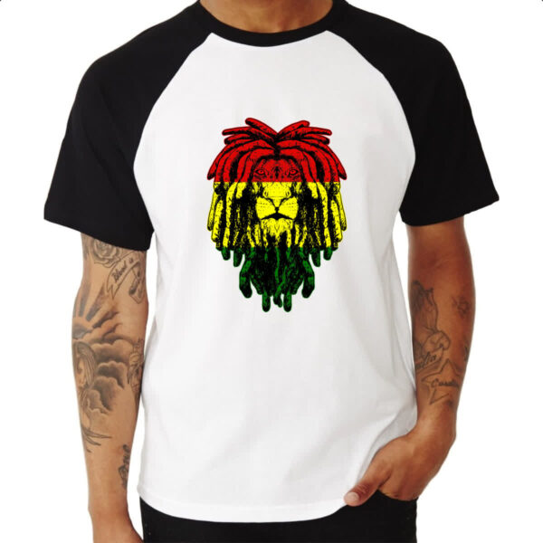 Camiseta Raglan Leao Rastafari - Imagem 3