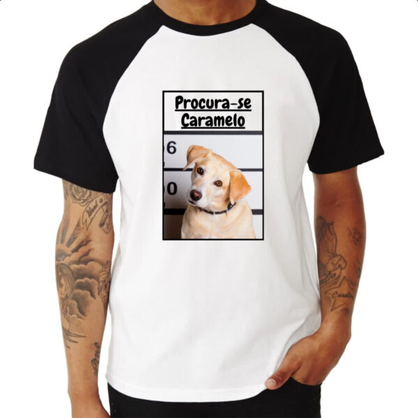 Camiseta Raglan Procura-se um caramelo - Imagem 3