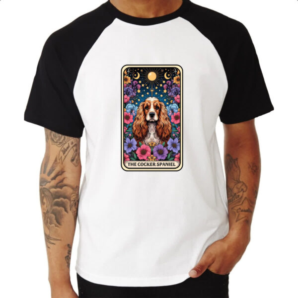 Camiseta Raglan Taro cachorro Cocker Spaniel - Imagem 3