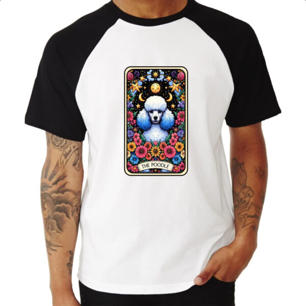 Camiseta Raglan Taro cachorro Poodle - Imagem 3