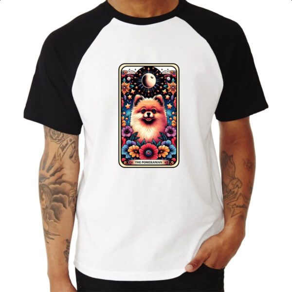 Camiseta Raglan Taro cachorro Spitz-alemao - Imagem 3