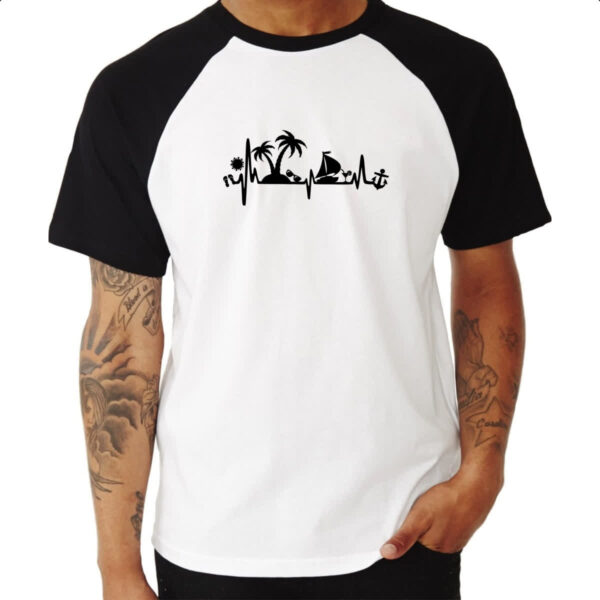 Camiseta Raglan Surf Batimento Cardiaco - Imagem 3