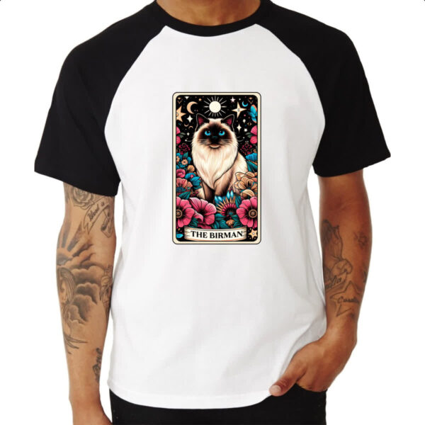 Camiseta Raglan Taro gato Birmanes - Imagem 3