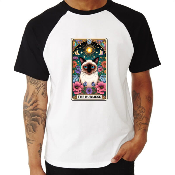 Camiseta Raglan Taro gato Burmes - Imagem 3