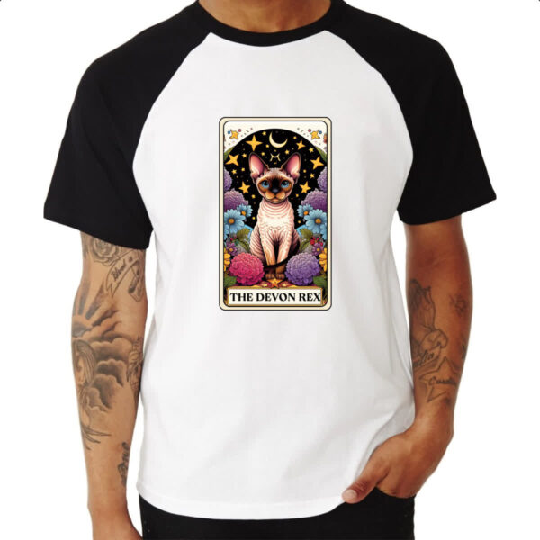 Camiseta Raglan Taro gato Devon Rex - Imagem 3