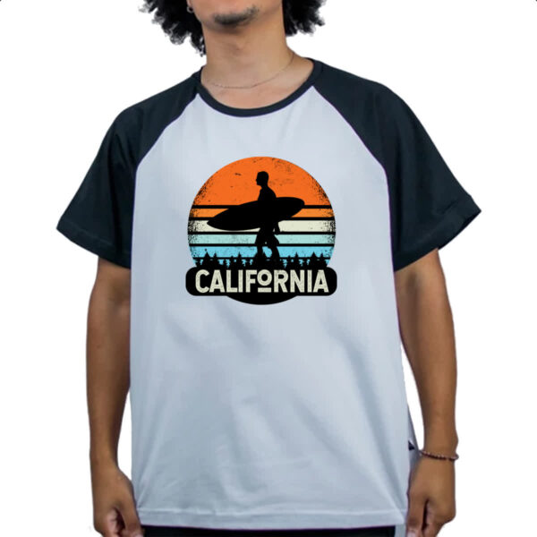 Camiseta Raglan Surf California Sunset - Imagem 4
