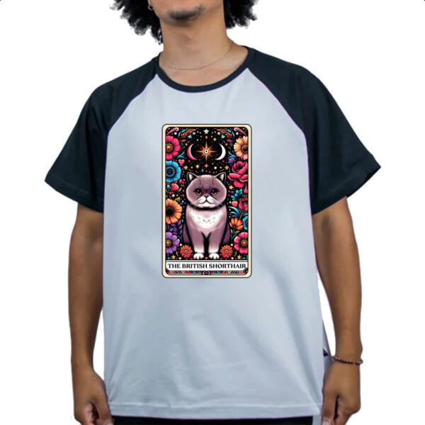 Camiseta Raglan Taro gato Pelo Curto Ingles - Imagem 4