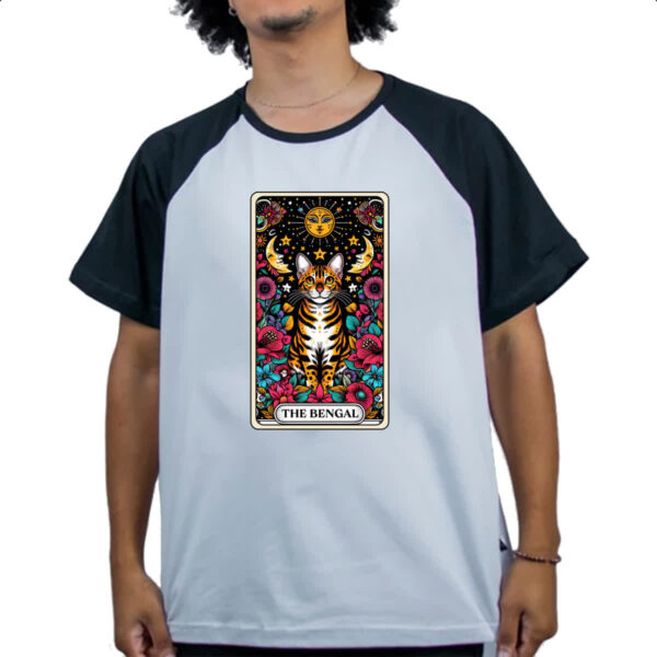 Camiseta Raglan Taro gato de Bengala - Imagem 4