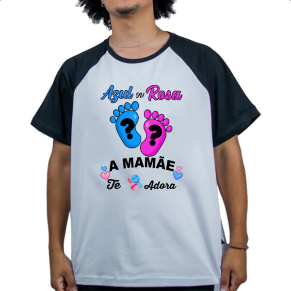 Camiseta Raglan Cha Revelacao Mamae te adora - Imagem 4