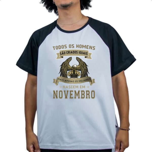 Camiseta Raglan Homem Lenda Aguia Novembro - Imagem 4