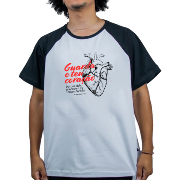 Camiseta Raglan Gospel Proverbios 4-23 - Imagem 4