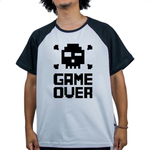 Camiseta Raglan 8 Bits Game Over - Imagem 4