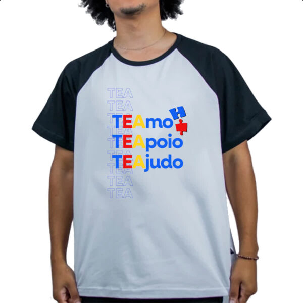 Camiseta Raglan Autismo Amo Apoio Ajudo - Imagem 4