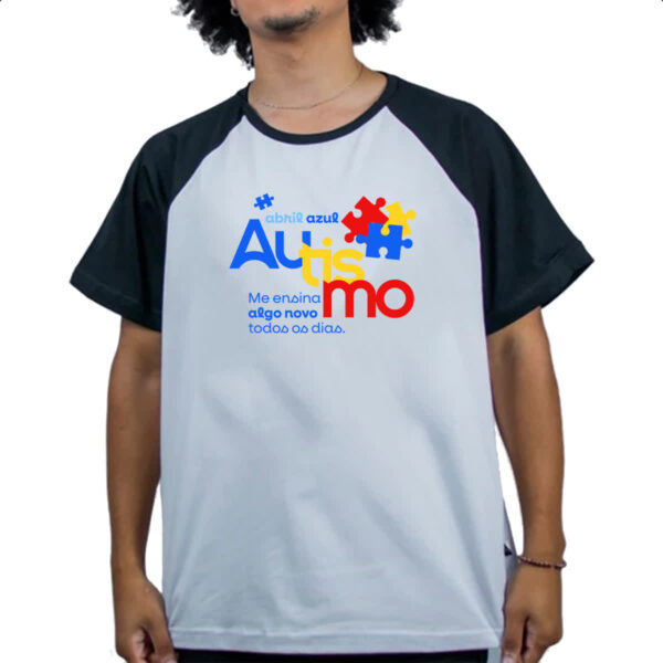 Camiseta Raglan Autismo ensina algo novo - Imagem 4