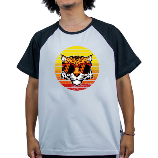 Camiseta Raglan Tigre ray ban sunset - Imagem 4