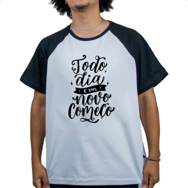 Camiseta Raglan Todia dia novo comeco - Imagem 4