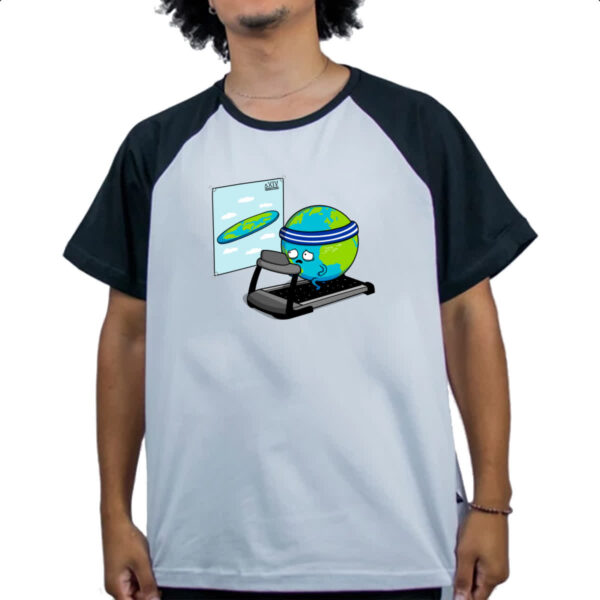 Camiseta Raglan Terra querendo ser plana - Imagem 4