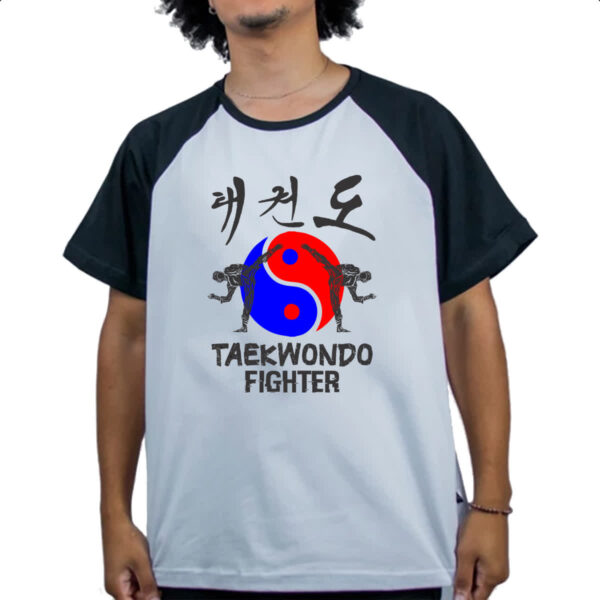 Camiseta Raglan Taekwondo Fighter Yin-Yang - Imagem 4