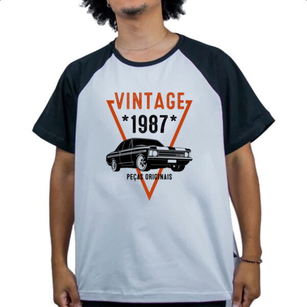 Camiseta Raglan Vintage Pecas Originais 1987 - Imagem 4