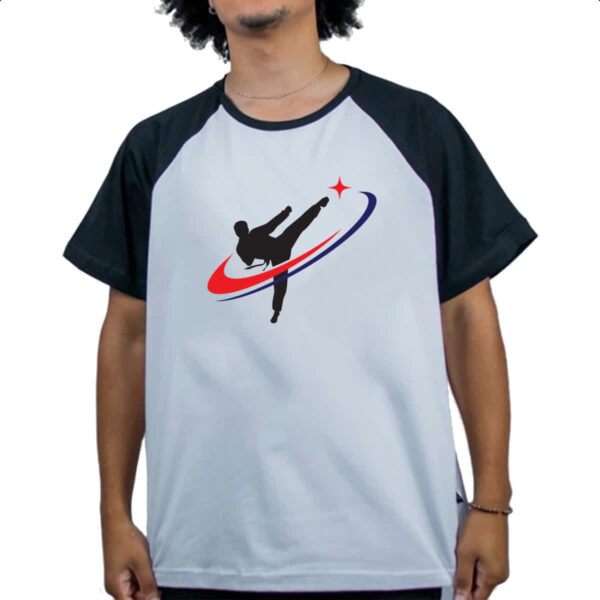 Camiseta Raglan Taekwondo kick in star - Imagem 4